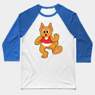 Cat at Running Baseball T-Shirt